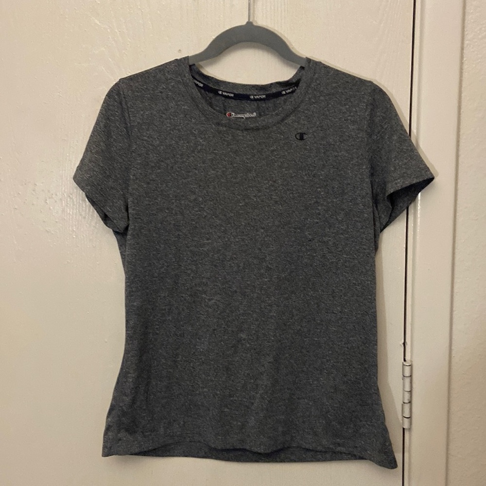 dark gray champion athletic shirt